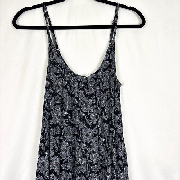 Dip Floral Maxi Dress Women’s Medium Black White Adjustable Straps Tiered Flowy - Picture 2 of 14